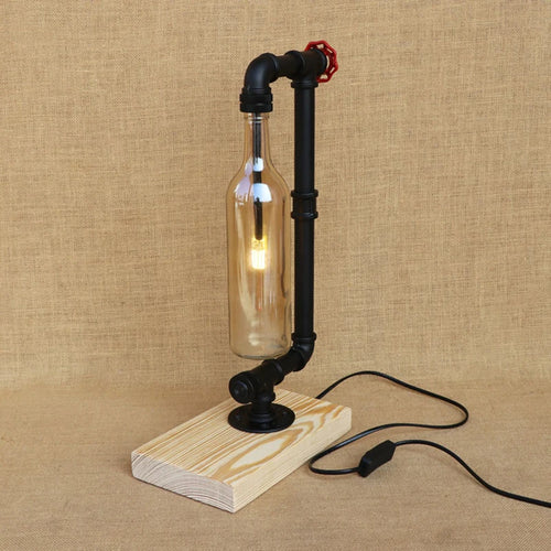 lampe de bureau vintage industrielle avec abat-jour en bouteille - vue 4 sur 10