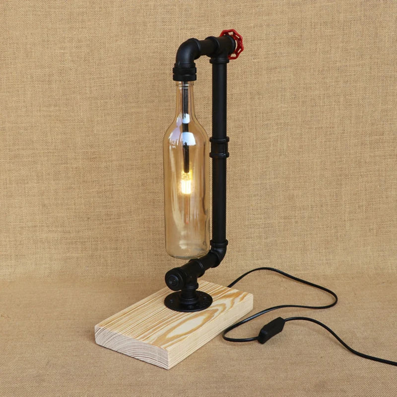 lampe de bureau vintage industrielle avec abat-jour en bouteille - vue 3 sur 10