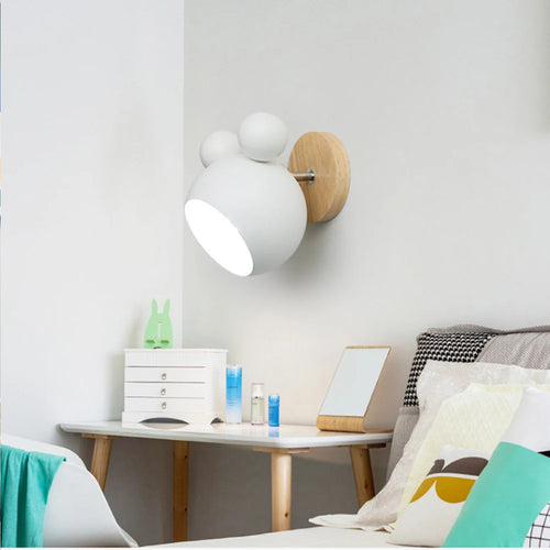 Applique murale modernes dessin animé Mickey style appliques murales colorées cuisine Restaurant macaron lampe de chevet décorative E27 - vue 5 sur 18