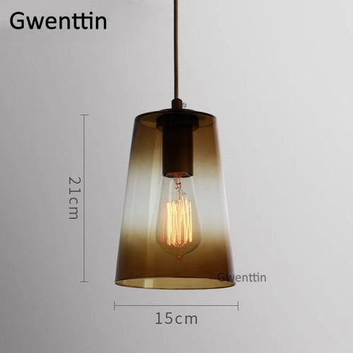 suspension moderne en verre teinté pour décoration intérieure - vue 18 sur 22
