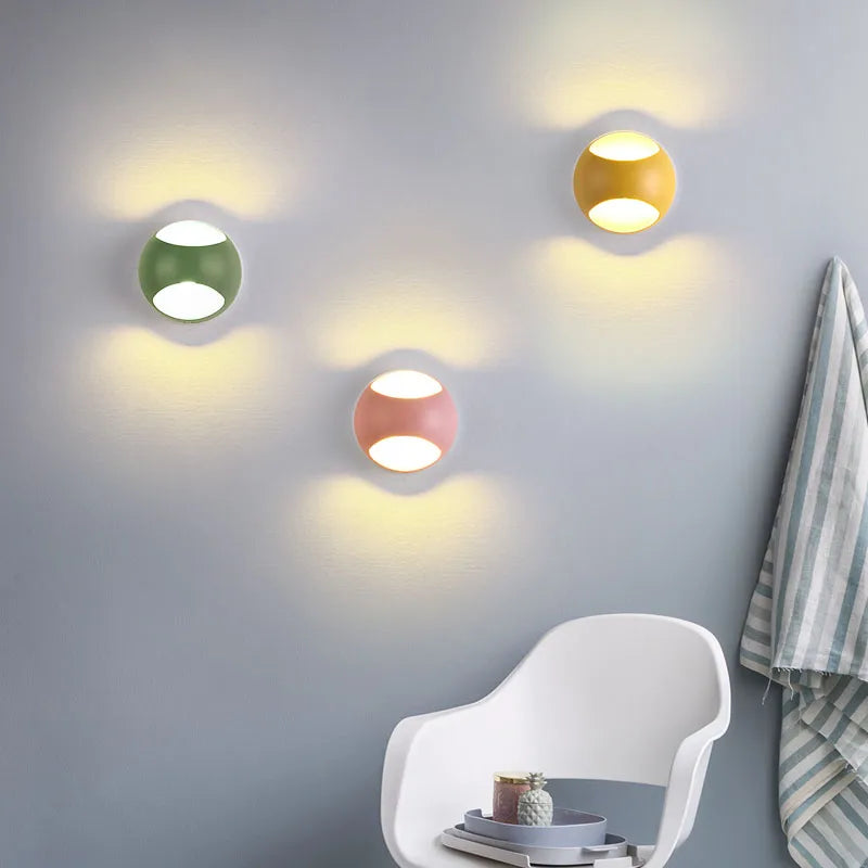applique murale led modernes pour intérieur avec fond chromatique