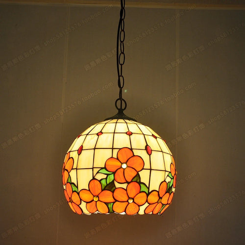 lustre en verre de fleurs riches style tiffany pour éclairage élégant