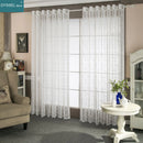 Rideau transparent brodé motif floral style rétro salon