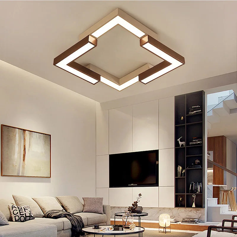 plafonnier led moderne superposition suspension maison - vue 3 sur 10