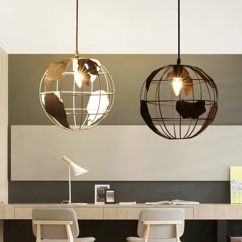 suspension à led globe rétro pour restaurants cafés et bars - vue 3 sur 8