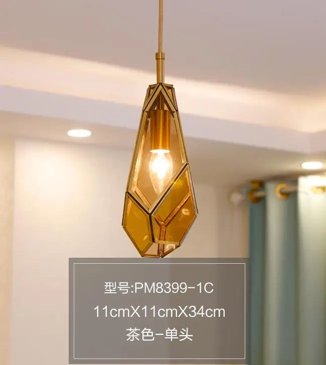 suspension art déco diamant pour éclairage intérieur et extérieur - vue 10 sur 15