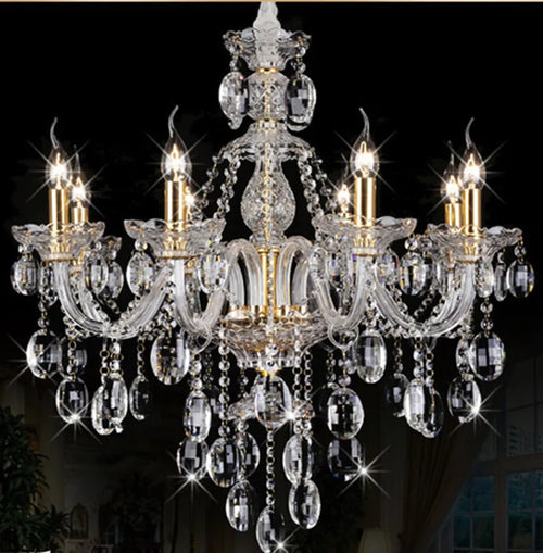 lustre en cristal moderne avec lumière design élégant - vue 2 sur 11