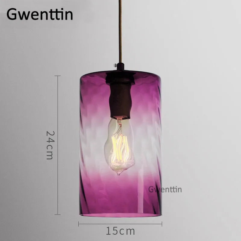 suspension moderne en verre teinté pour décoration intérieure - vue 12 sur 22