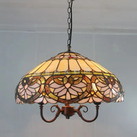 lustre en verre en forme de cœur style tiffany rétro pour restaurant