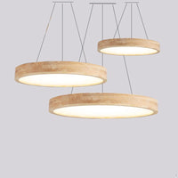 lustre moderne en bois et fer design suspendu