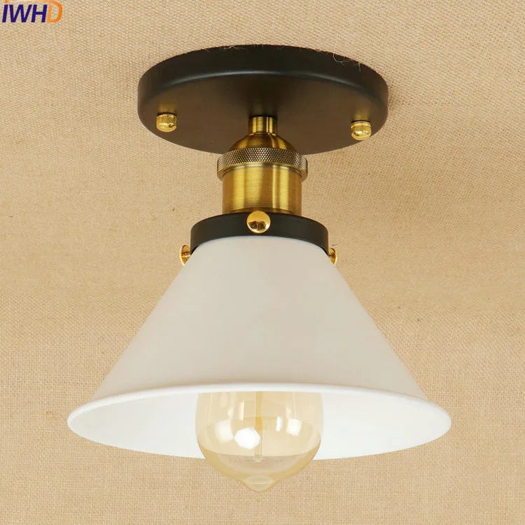 Plafonniers LED Sahde blanc pour salon chambre Edison éclairage plafonnier Vintage Plafond industriel LED Luminaria