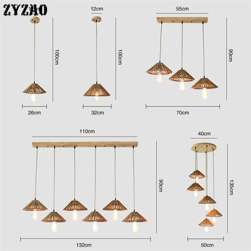 suspension en bambou style japonais pour décoration intérieure - vue 7 sur 10