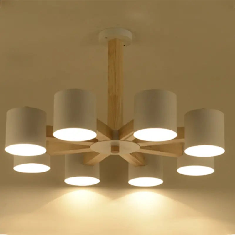 Nordique en bois massif plafond lustre salle à manger lustre salon plafond lustre chambre éclairage E27 ampoule LED