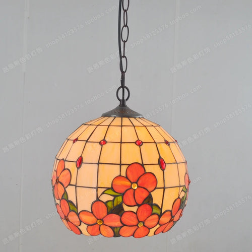 lustre en verre de fleurs riches style tiffany pour éclairage élégant - vue 6 sur 6
