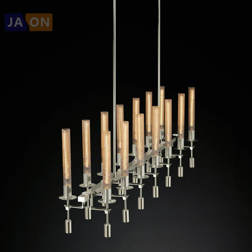 suspension vintage en fer et verre design personnalisé - vue 3 sur 12
