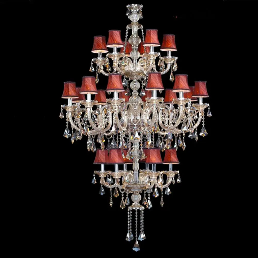 lustre en cristal léger design pour escalier moderne - vue 2 sur 8