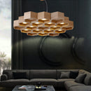 suspension en bois acrylique design nid dabeille pour intérieur