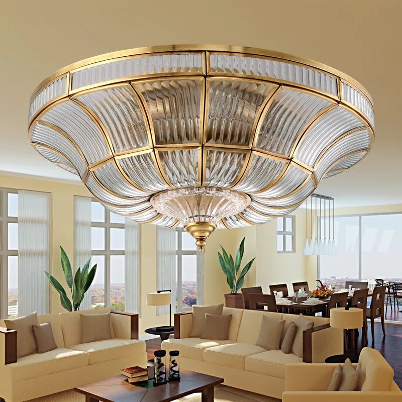 plafonnier en cuivre pur fait à la main pour intérieur élégant