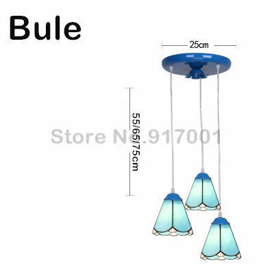 3 Heads Colorful Glass LED Pendant Lamps Light,Bedroom Suspension Hanging Ceiling Lamp - vue 23 sur 30