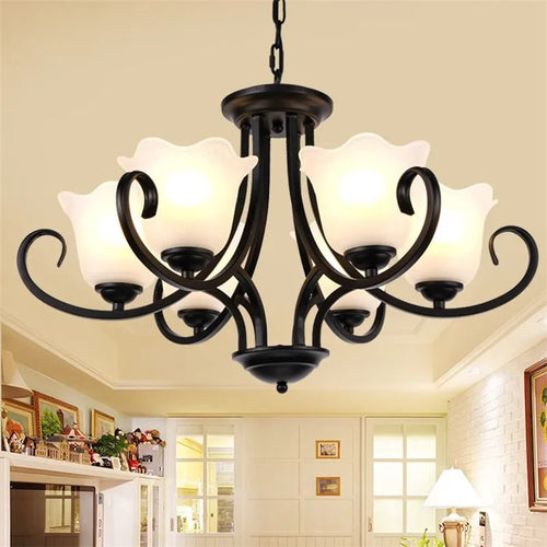 lustre suspendu en verre pour éclairage intérieur moderne - vue 2 sur 11
