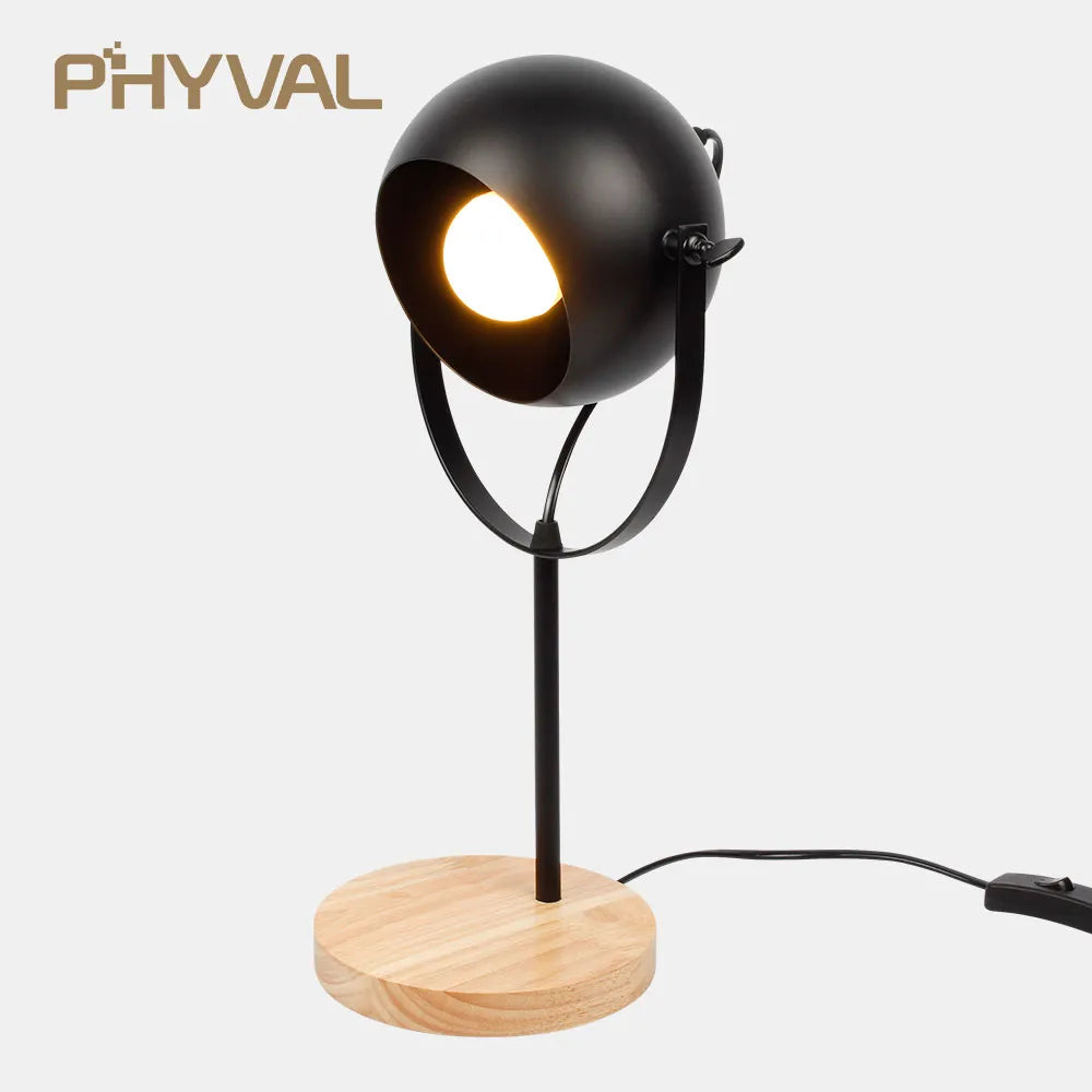 Lampe de table bois nordique et métal à intensité variable - vue 2 sur 14