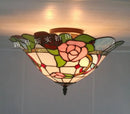 plafonnier en verre tiffany style pastoral éclairage décoratif moderne