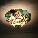 plafonnier en verre tiffany style pastoral éclairage décoratif moderne