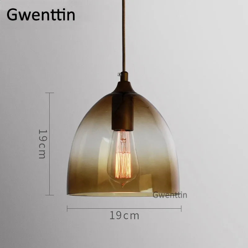 suspension moderne en verre teinté pour décoration intérieure - vue 9 sur 22