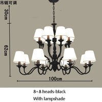 lustre rétro en fer noir style vintage industriel pour éclairage intérieur