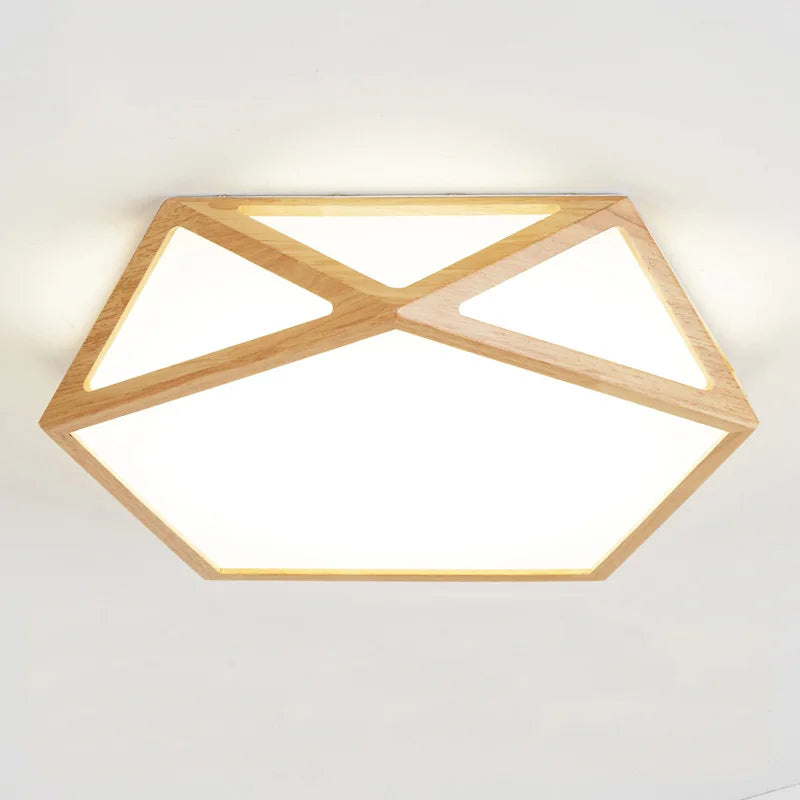 plafonnier led en bois créatif pour éclairage général