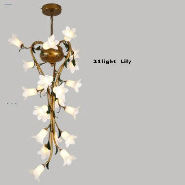 suspension en fer nordique avec verre lys tulipe camélia pour éclairage décoratif - vue 12 sur 12