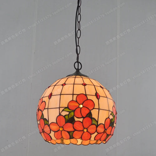lustre en verre de fleurs riches style tiffany pour éclairage élégant - vue 5 sur 6