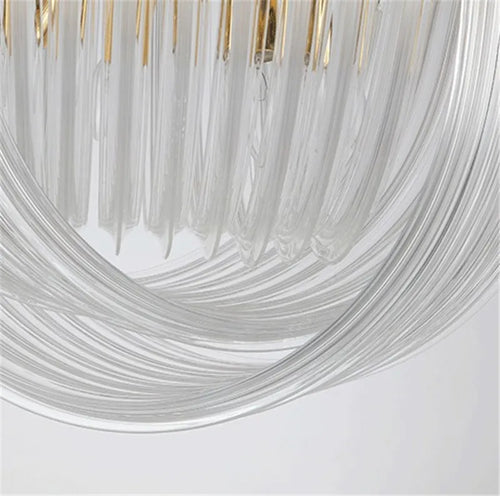 lustre suspendu en tube de verre courbé moderne - vue 4 sur 6