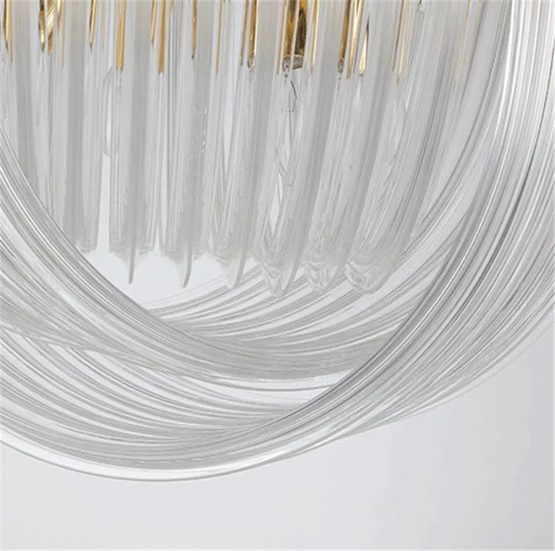 lustre suspendu en tube de verre courbé moderne - vue 4 sur 6