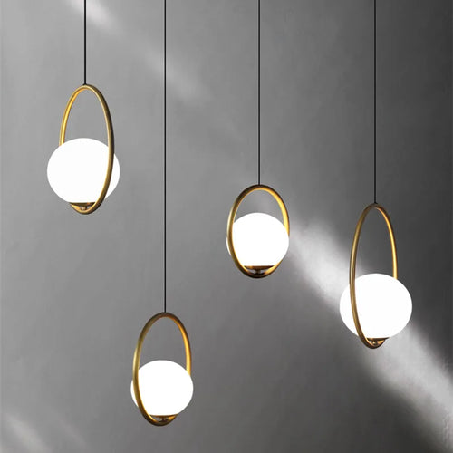 lustre à led rétro en verre pour décoration intérieure - vue 2 sur 13