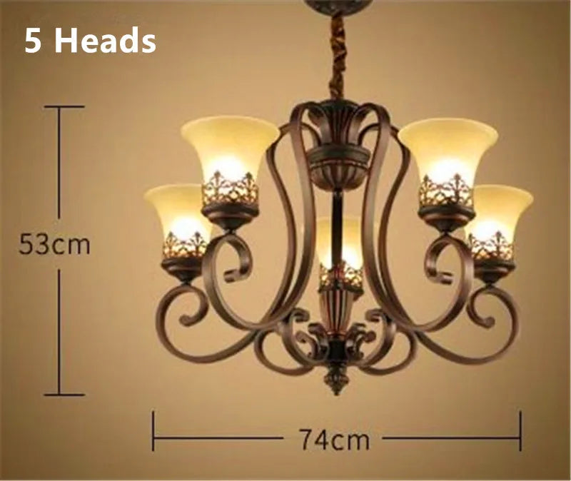 lustre en métal vintage style européen rétro pour éclairage intérieur - vue 7 sur 11