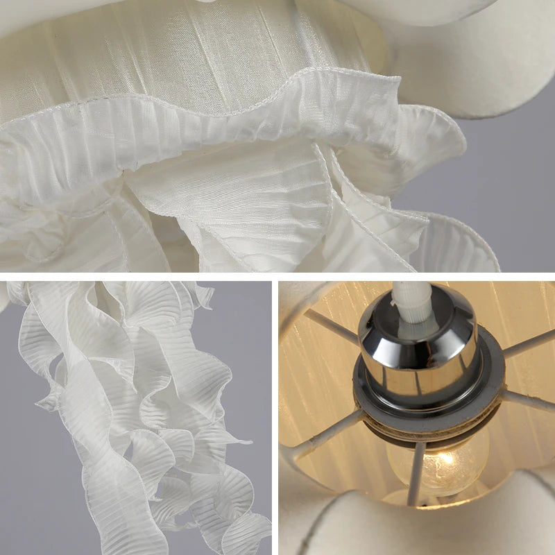 suspension en soie forme méduse style nordique décoratif - vue 5 sur 7