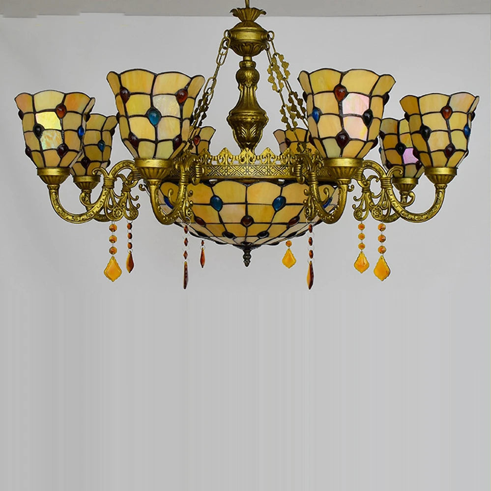 suspension en verre tiffany design élégant pour intérieur moderne - vue 5 sur 6