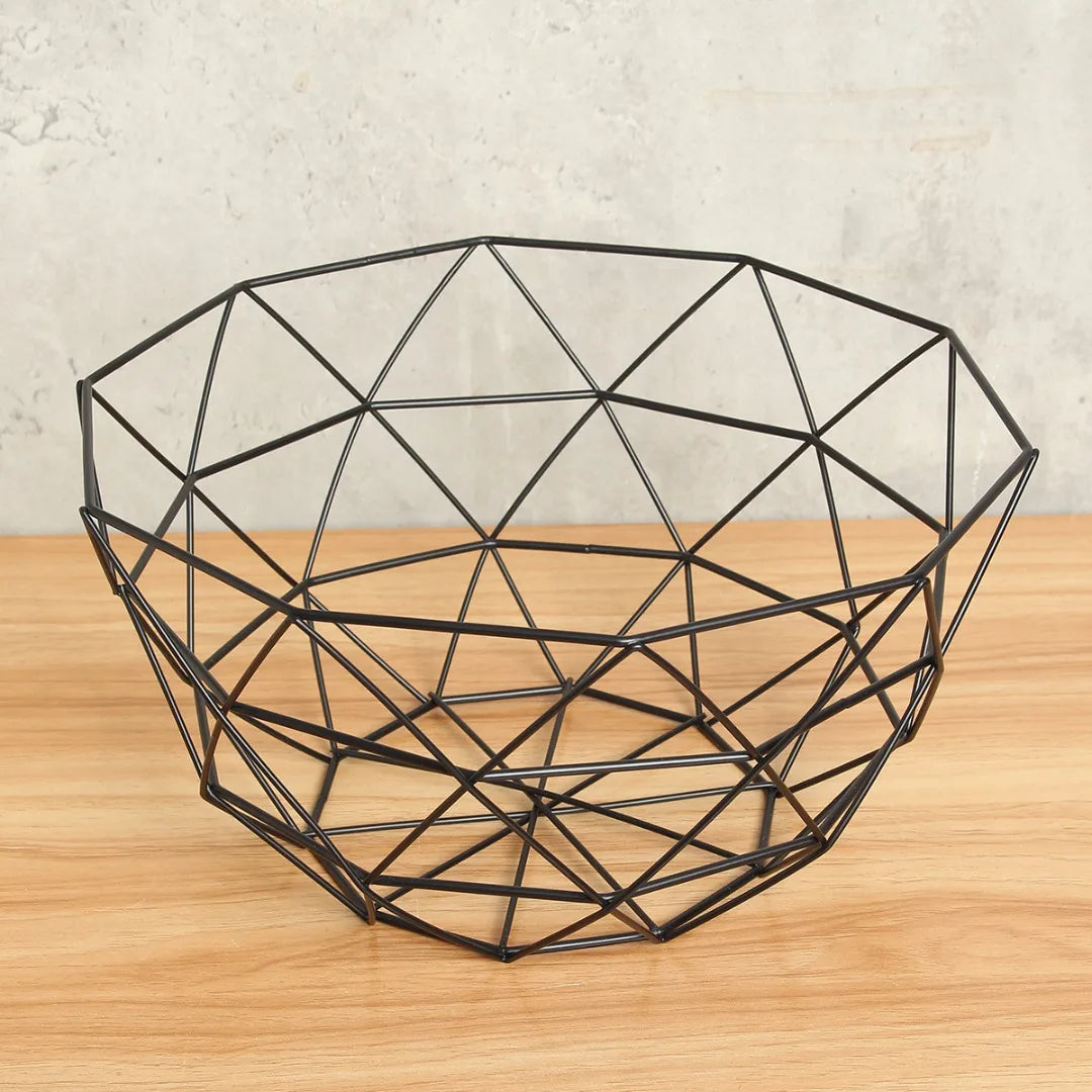 panier de rangement décoratif en fil de fer géométrique pour fruits - vue 6 sur 6