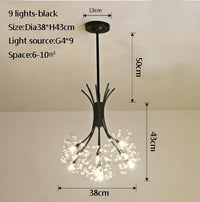 suspension en cristal de pissenlit pour ambiance moderne