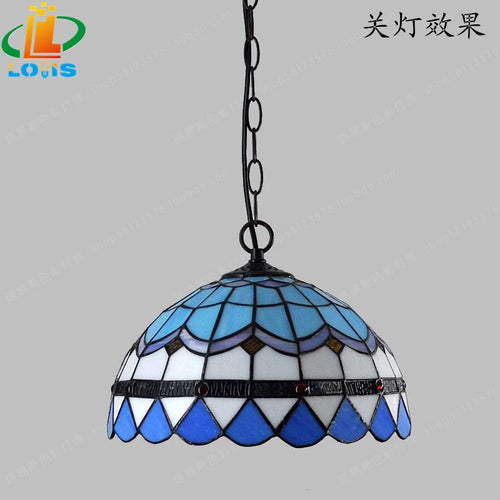 lampe de balcon méditerranéenne en verre tiffany style moderne européen - vue 5 sur 6