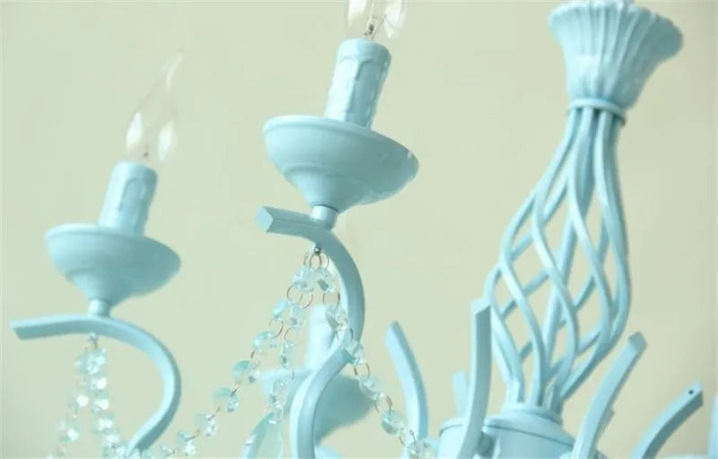 lustre en cristal de fer style pastoral européen élégant et raffiné