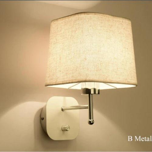 Applique murale LED avec abat-jour en tissu et liseuse - vue 7 sur 9