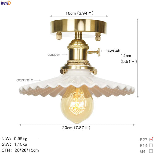IWHD nordique japon Style cuivre plafonniers pour salon chambre boule De verre plafonnier Plafondlamp LED Lampara De Techo - vue 16 sur 15