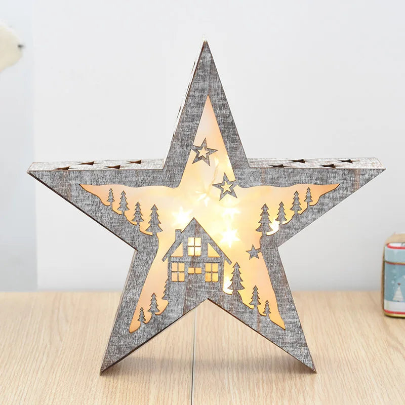 éclairage led vacances arbre noël cerf étoile décoration maison - vue 4 sur 11