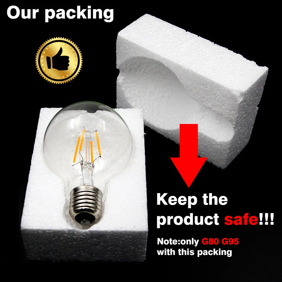 ampoule led rétro vintage en verre lot de quatre pièces - vue 11 sur 14