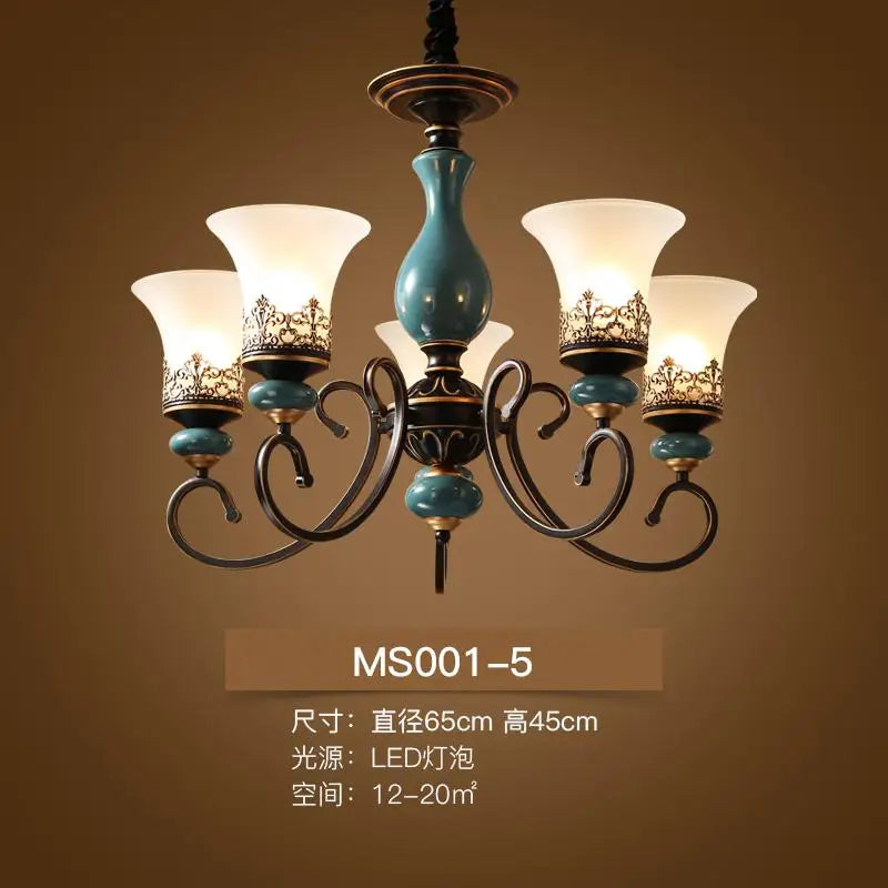 lustre à led en céramique style rétro moderne et luxueux - vue 9 sur 10