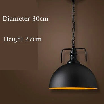 suspension style loft led vintage industriel noir - vue 8 sur 12