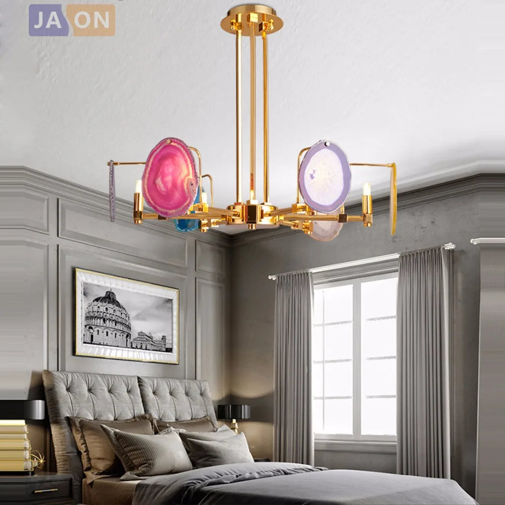 suspension design ronde en agate de fer moderne - vue 4 sur 11