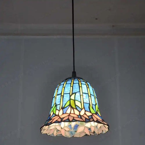 lustre antique européen style nénuphar tiffany pour restaurant et bar - vue 4 sur 5